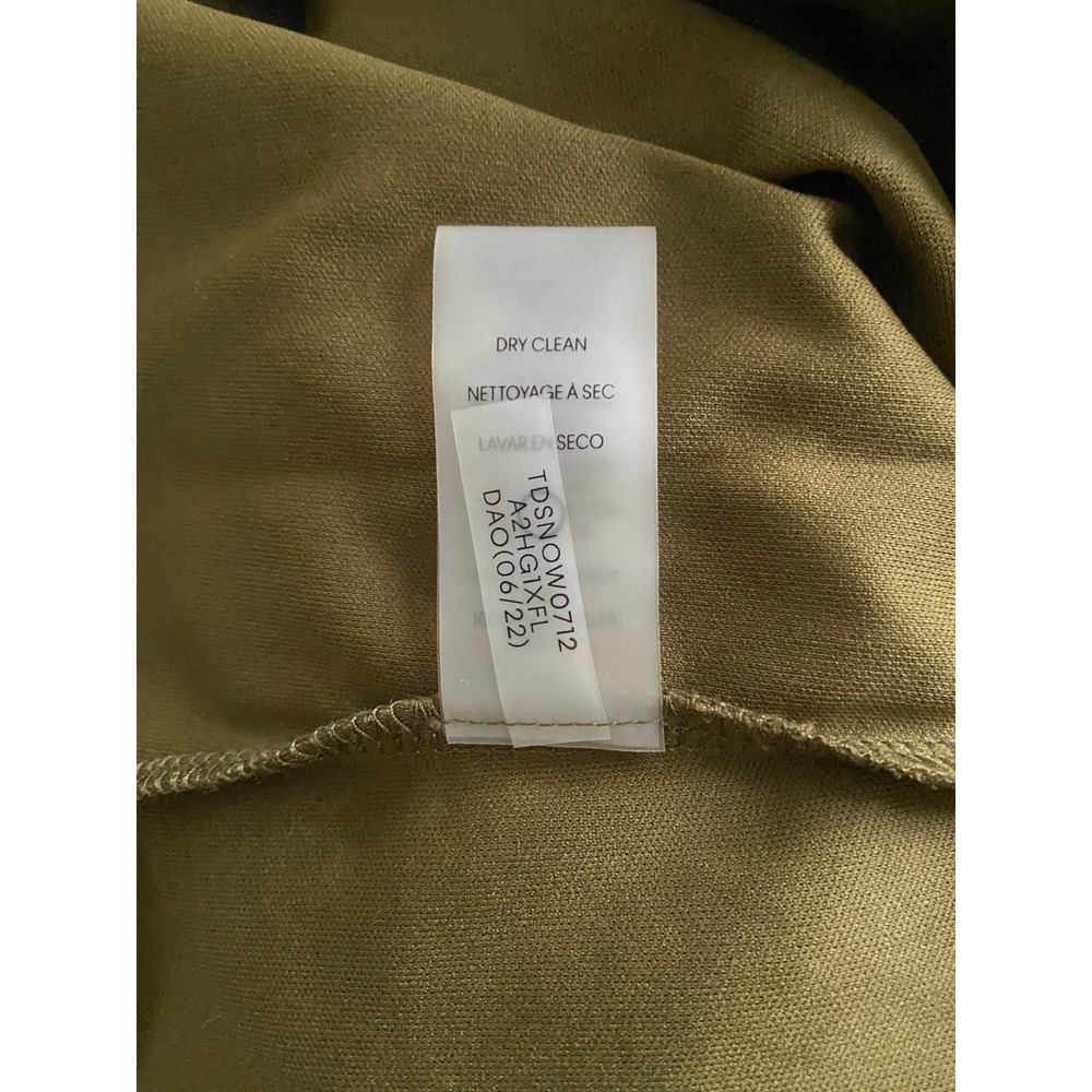 Tommy Hilfiger Olive Green Burnout Floral Mock Neck Long Sleeve Shift Dress 12 - Picture 12 of 14